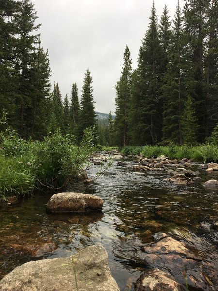 Crossing the East Fork of Big Goose Creek.