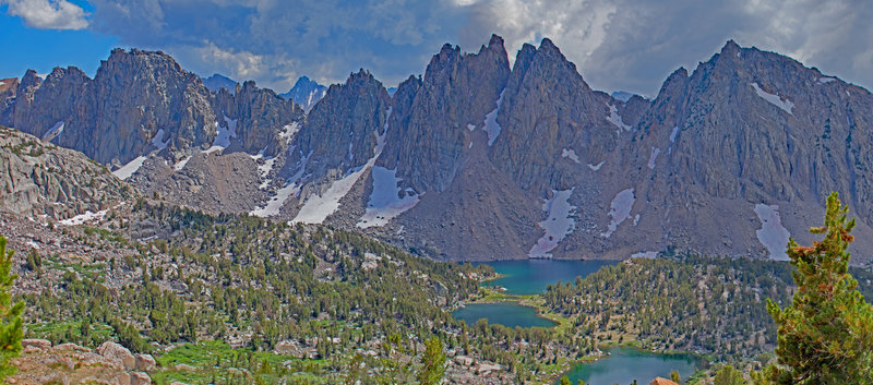 Threatening clouds over Kearsarge Lakes and Kearsarge Pinnacles