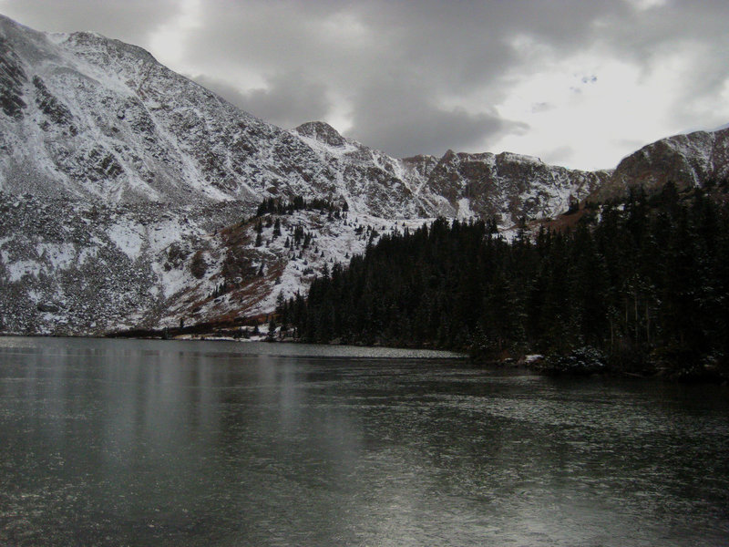 Storm clouds rolling in on Henry Lake.