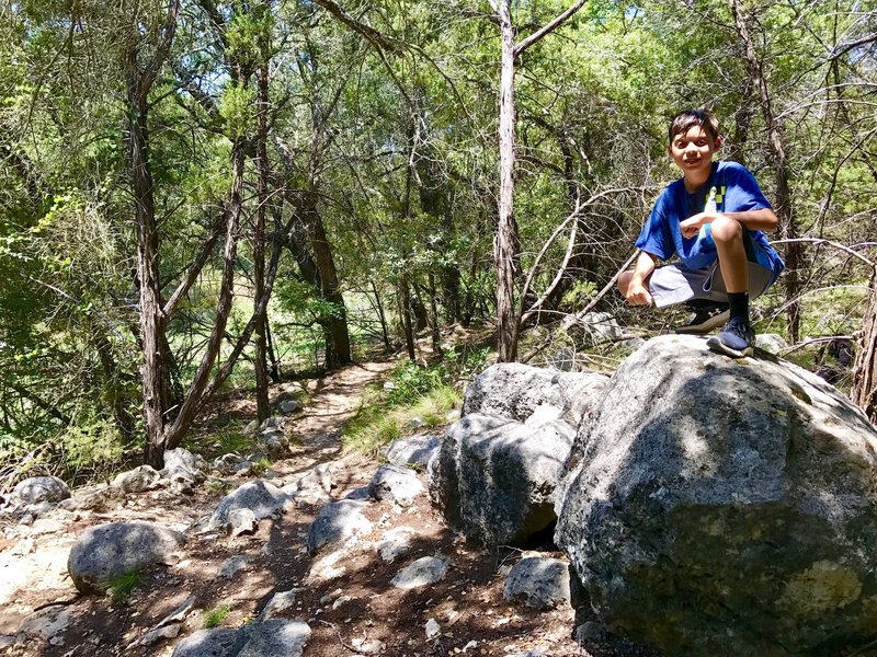 Out hiking the Pond Trail at Lakeway Canyonlands.