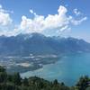 Mid-way up to Rochers de Naye, watching the paragliders fly.