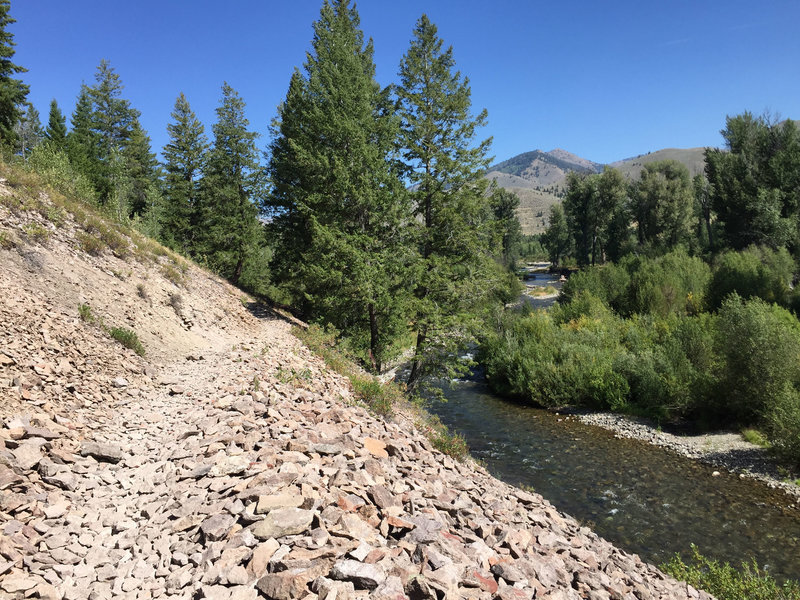 Watch for the rock slide! Down below the Wood River.