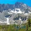 Matlock Lake in the center below University Peak. Bench Lake is over the rise on the extreme right, below the main Sierra crest