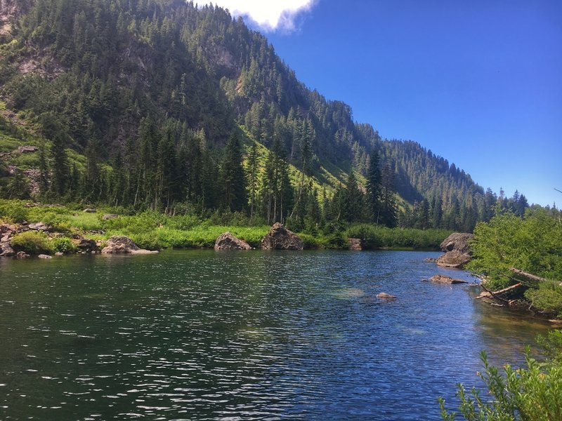 Heather Lake on a beautiful summer day