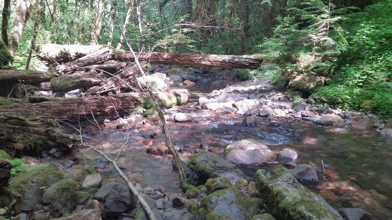 Larison Creek meandering down to the reservoir