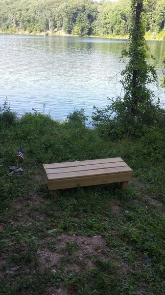 Benches offer a place to sit along the lake.