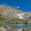 This is the first on-trail lake that you reach in Sixty Lakes Basin