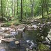 Hiking across the Hazel River during low water season.