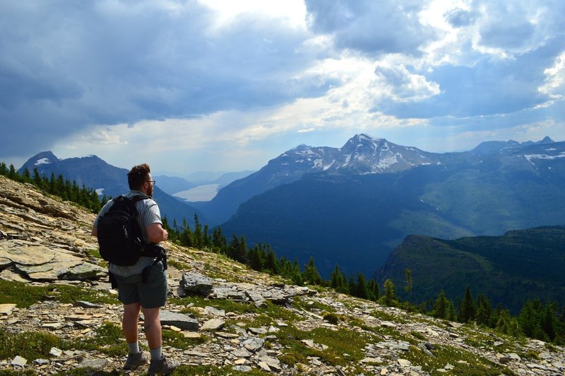 Looking SW from Grinnell Glacier Overlook, toward Trout Lake I believe.