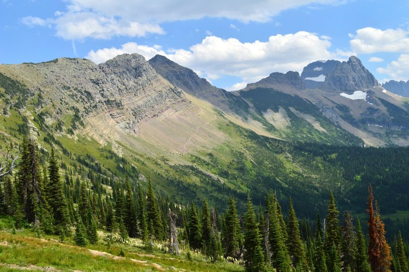 Looking toward the trail up to Grinnell Glacier Overlook.