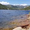 Reservoir view with mountains