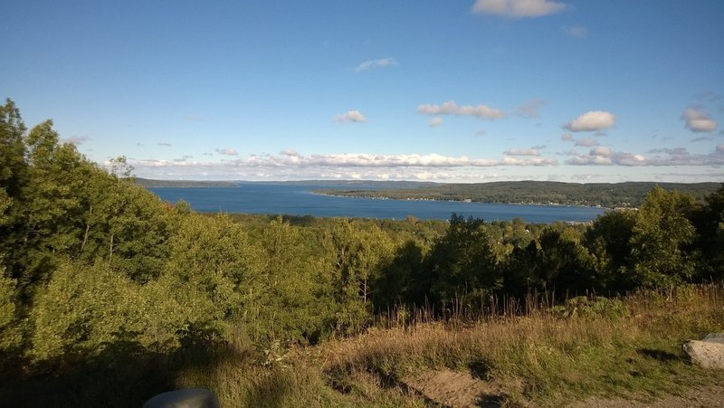 View of Lake Charlevoix from the top. This is what makes the climb worth it!