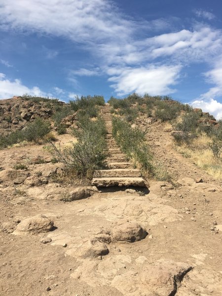 Steps up to the top of the mesa.