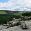 With few trees to act as a wind break, the few that survive on these cliff ledges show how difficult life can be with prevailing winds out of the west.