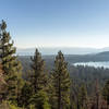 Fallen Leaf Lake (on the right) and Lake Tahoe (in the background) from the Mount Tallac Trail