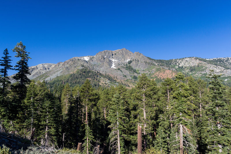 The last patches of snow on Mount Tallac