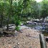 Rocky natural dam above Bobbitt Hole