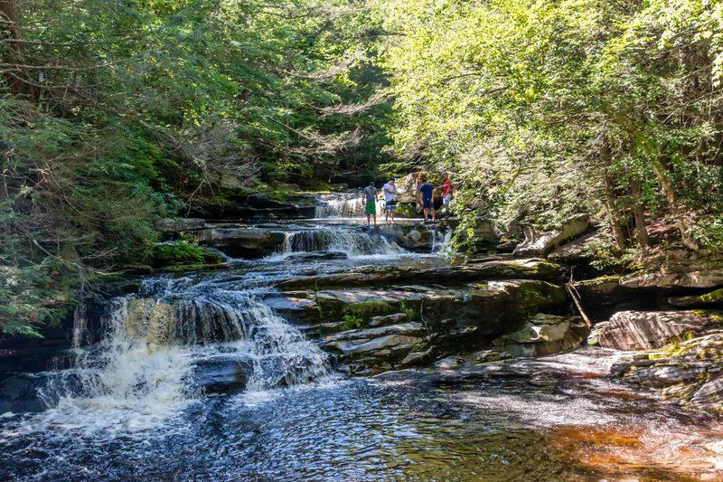 A view of the falls from the bridge.