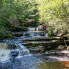 A view of the falls from the bridge.