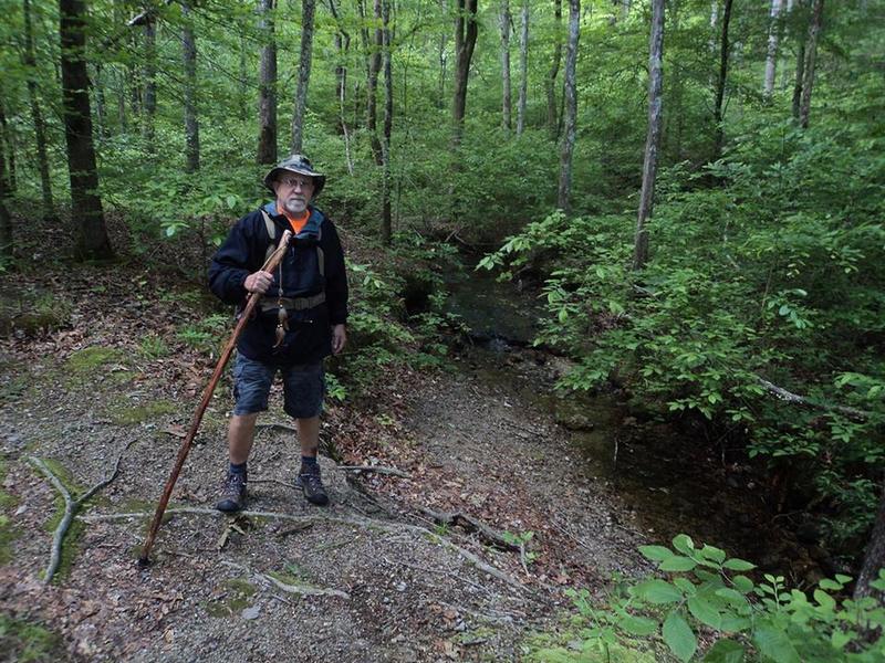 At the bottom of the switchback is the creek...