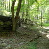 Old stone wall along the East Mountain Loop Trail