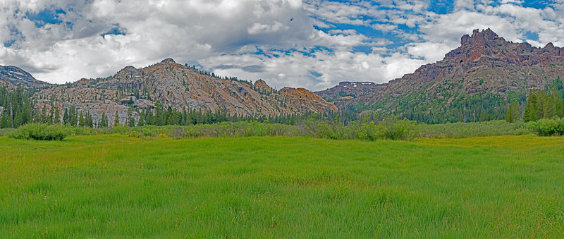 Lower Relief Valley with the metamorphic East Flange Rock on the right and the Granite Dome area in the background on the left