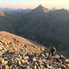 With loose scree along the North Slope ascent of Challenger Point, another reason to summit early.