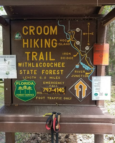 Trailhead Kiosk with trail map and rules.