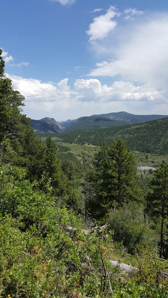 This is about two miles going up the trail to the lake.