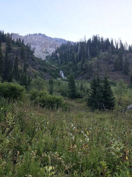 One of the waterfalls, still running in September and still cascading down a beautiful staircase