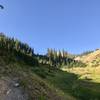 A view of the trail heading up the canyon.