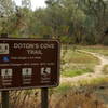 Doton's Cove Trail north trailhead sign at the Beeks Bight parking lot.