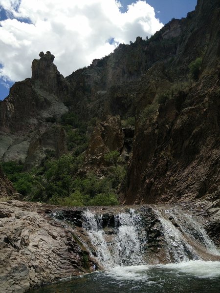 A picturesque waterfall partway through the hike.