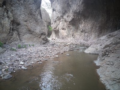 The slot canyon gets quite narrow at one point.