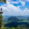 Near the peak, overlooking the landscape below.