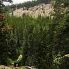 First glimpse of the cliffs on the other side of the creek.