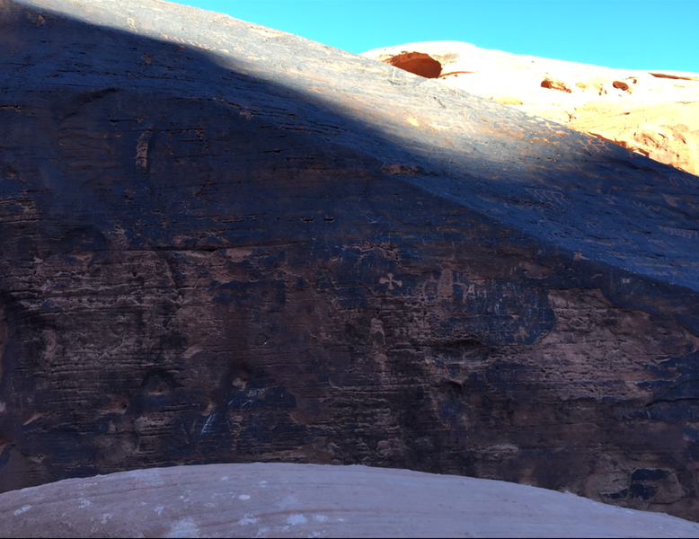 Petroglyphs - much larger ones are on the trail