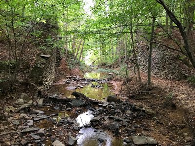 Remnants of an old bridge on Nancy Rhodes Creek.