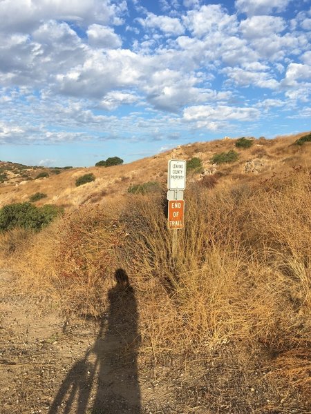 End of the line for the Valley View Trail.