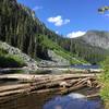 Logjam at West end of Eaton Lake