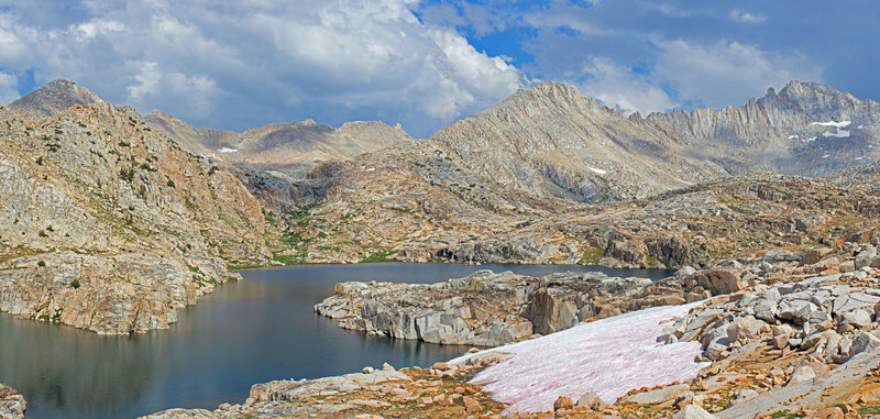 Big Bear Lake with Feather Peak on the right. Ursa Lake is beyond the low gap in the right center.