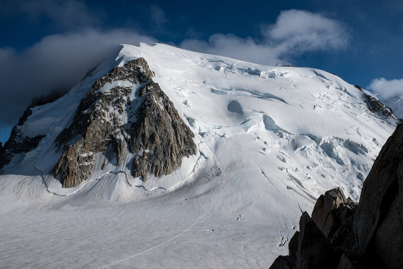 The north face of Tacul as seen from the Cosmiques Hut