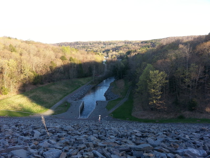 View to the south below the dam.