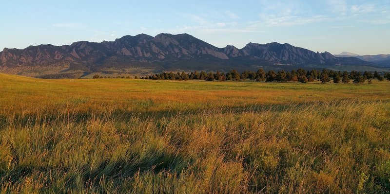 Looking west from the Greenbelt Plateau toward the flatirons.