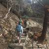 Starting up the many steps up and away from San Fruttuoso