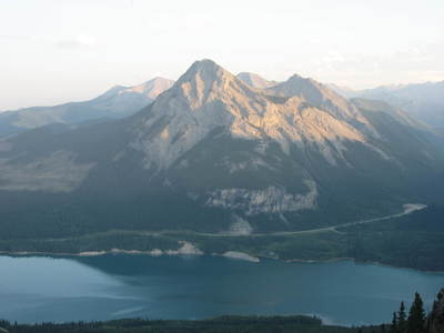 A view of Baldy on the other side of the lake.