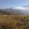 Morning clouds burning off above Sycamore Canyon. This viewpoint has a picnic table.