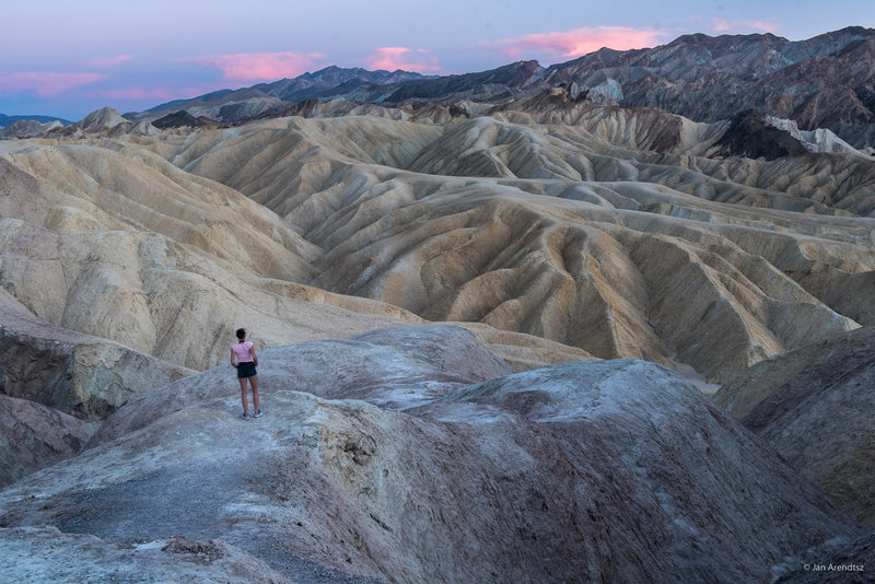 Admiring a Pink Sunset