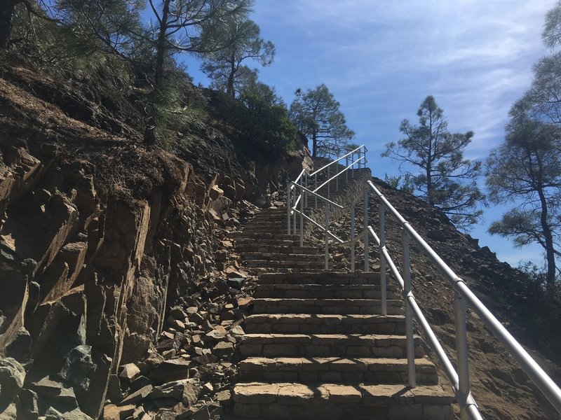 Steps in last section of the Mount Umunhum Trail, leading to the summit.