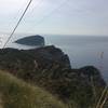 Typical section of the trail on the descent towards the southern point looking towards Tino Island.